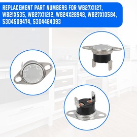 for GE Microwave Thermal Fuse Replacement KSD201 120-0 Thermostat Thermal Fuse Switch Normally Closed Replace for 5304509474, WB27X1127 WB27X11212 WB21X535