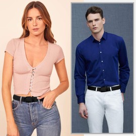 JASGOOD Braided Canvas Stretch Belt Elastic Casual Belt for Men, Women and Junior 1.3 Inches Wide,black-black buckle