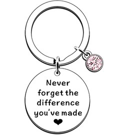 JMIMO Colleagues Gifts Never Forget The Difference You've Made Retirement Keyring Appreciation Gifts for Colleague Teacher Social Worker Volunteer Employee Coach Nurse Best Friends