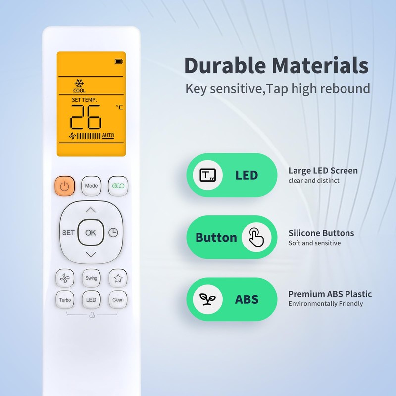 PZL Replacement AC Remote Control for Senville LETO Series Air