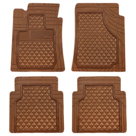 Lwope Lwope Universal Trim-to-Fit Car Floor Mats for Cars Trucks SUVs Rubber Non-Slip Waterproof All Weather Protection Floor Liner-Gold