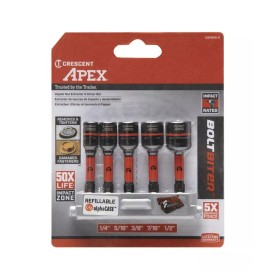 Crescent® Bolt Biter™ Impact Nut Extractor & Driver Bit Set - 5 Piece W/XTRAS