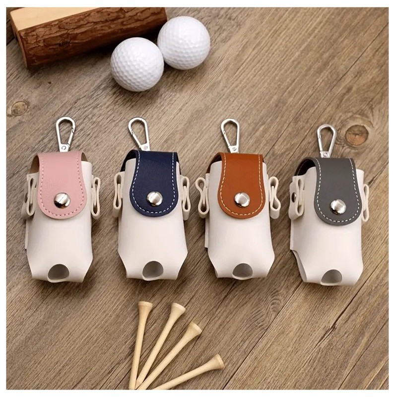Leather Golf Ball Case with Golf Marker, Professional Recommended Golf