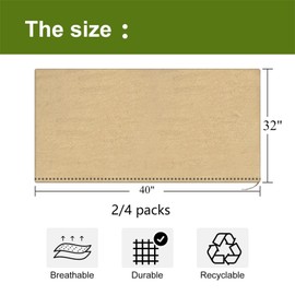 Agfabric Burlap Plant Covers Freeze Protection, 32in x 40in Warm Plant Frost Blankets with Drawstring, Reusable Frost Protection Cloths for Outdoor Plants, 2 Pack