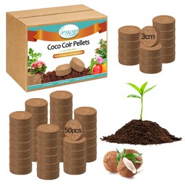 Legigo 50 Pcs 30mm Coco Coir Pellets Seed Starting Soil Mix- Compressed Coconut Coir Pellets Potting Soil Pods for Seedling, Coco Peat Soil Discs for Indoor & Outdoor Plants, Herb Vegetables Flowers