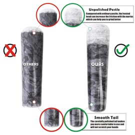 Mortar and Pestle Marble Set for Spices Pestos Seasonings Pastes Guacamole Bowl Herb Grinder Easy to Clean Included:Silicone Mat,Brush,Stainless Steel Spoon 4.33inch(Small,White Gray)