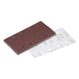 sourcing map 180 Grit 1/3 Sanding Sheet Sander Sandpaper Hook and Loop Pads 8 Hole 10pcs
