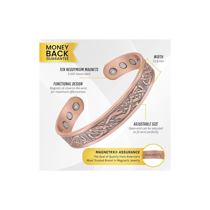 MagnetRX MagnetRX? Magnetic Copper Bracelets for Men C Effective 99.9%