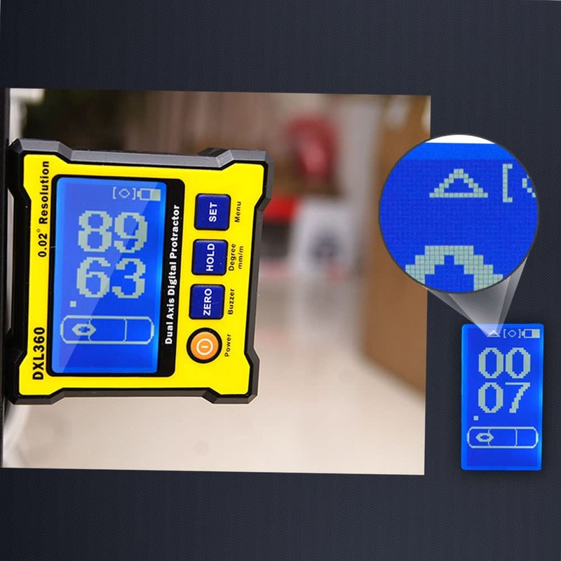 Daconovo DXL360 Biaxial Digital Angle Protractor with 5 Sides Magnetic