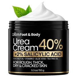 Urea Cream 40 Percent for Feet - Foot Cream for Dry Cracked Heels, 2% Salicylic Acid for Callus Remover, Maximum Strength Repair Skin, Soft & Smooth 40% Urea Lotion Moisturizer Elbows Hands Knees
