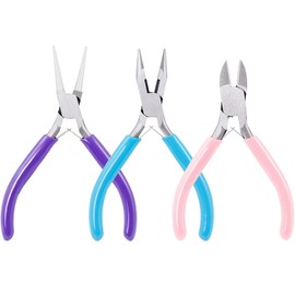 3 Pcs Jewelry Pliers Set, Jewelry Making Tools Pliers Kit Includes Needle Nose Pliers/Diagonal Pliers/Round Nose Pliers, Wire Cutters Pliers for Jewelry Repair, Wire Wrapping, Crafts