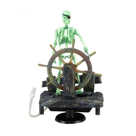 Delight eShop Action-Aquarium Skeleton Pirate Captain Ornament Fish Tank Landscape Decoration