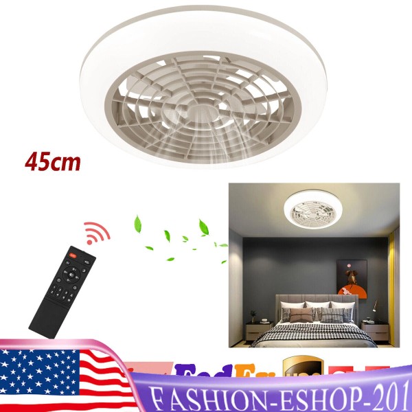 Modern Invisible Ceiling Fan With 3-Color LED Light Fan Chandelier