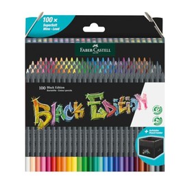 Faber-Castell Colores Supersoft Black Edition con 100 Diferentes Colores, cuenta con una mina supersuave y con una pigmentación fuerte resaltando tonos intensos sobre cualquier tipo de papel