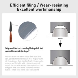 Guitar Fret Crowning File, Dual Side Fret Crowning Tool Files,Fret polishing kit,Luthier Tools, Professional High Carbon Steel Design for Electric, Acoustic,Bass Guitar