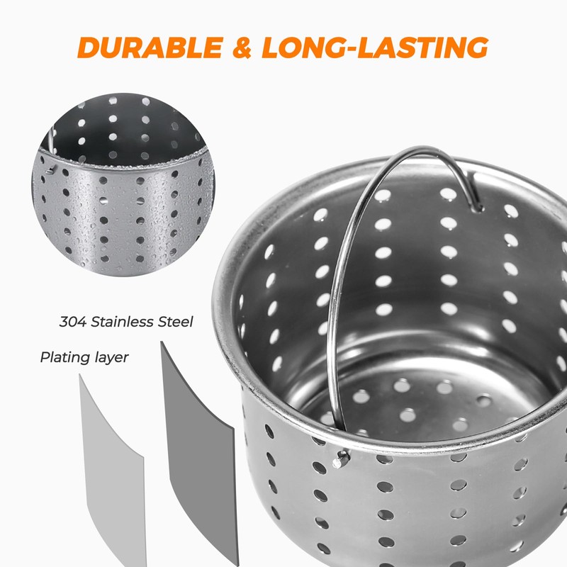 Deep Sink Strainer Basket – Fits Standard 3-1/2" Kitchen Drains
