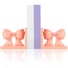 Wovnet 2 Pcs Pink Bow Bookends Coquette Home Decor Cute