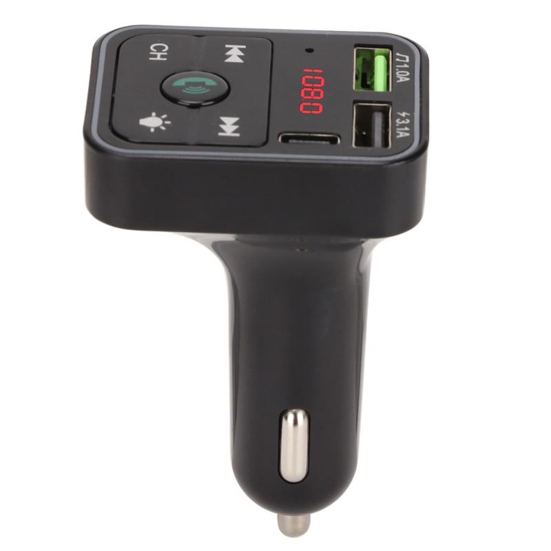 Bluetooth 5.0 FM Transmitter Hands Free Call USB 2.0 Music