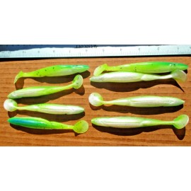 ALL AMERICAN Tournament Quality Soft Plastic Baits 8ct TROPICAL 4.8" Caffeine Shad Style SWIMBAITS Bass Fishing Lures Swim Baits