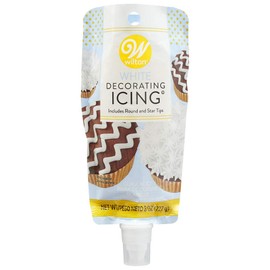 Wilton 704-4749 White Decorating Icing 8 Ounce, with Plastic Tips