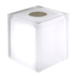 IZOD - Tissue Box Cover, Durable Resin Countertop Accessories, Dorm Room Essentials, Modern Home Decor (Marina Collection, White)