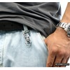 Silver KYASYA Stainless Steel Key Chain Clip Key Chain Skull
