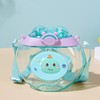 Donut Shaped Water Bottle Kids Cute Cartoon Plastic Portable Straw