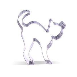 10.7 cm Scared Cat Cookie Cutter - Stainless Steel