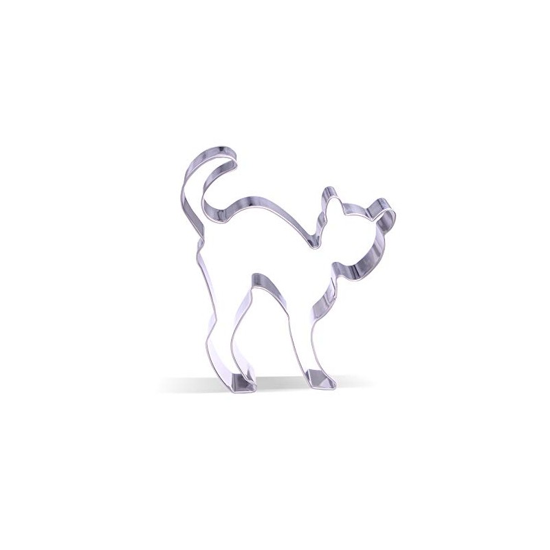 10.7 cm Scared Cat Cookie Cutter - Stainless Steel