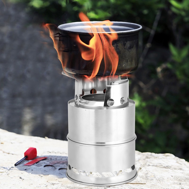 Outdoor Portable Folding Stainless Steel Detachable Picnic Camping Stove Cookware