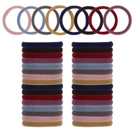 Pack of 100 Girls Hair Bobbles, 4 cm Large Seamless Colourful Elastic Hair Scrunchies, Soft Loom Bands, Gifts for Girls and Children, 6 Colours Available (Colour 2)