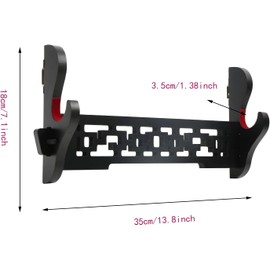 CNLQ Padded Sword Wall Mount Katana Stand Samurai Sword Holder Display Rack Chinese Tai Chi Bagua Style (Hollow, 1 Layer)