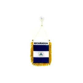 AZ FLAG Nicaragua mini Banner 6'' x 4'' - Nicaraguan PENNANT 15 x 10 cm - mini Banners 4x6 inch suction cup hanger