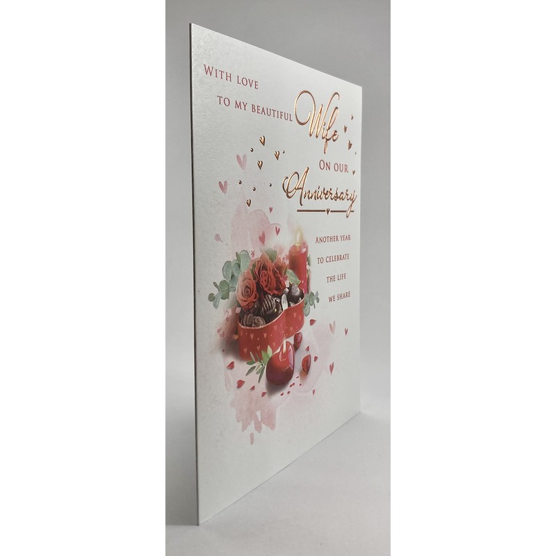 Wife Anniversary Card - Size 6" X 8"