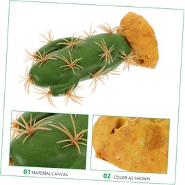 Liahelianx Realistic Artificial Desert Plants for Reptile Habitats - Durable Fake Succulents, Gecko & Bearded Dragon Tank Accessories, Low-Maintenance Vivarium Decor with Lifelike Cactus Set (3)