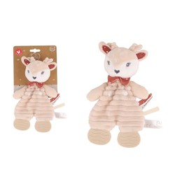 DODO D'AMOUR - Teether Cuddly Toy - Rabbit - 053976 - Brown - Cuddly Toy - Birth - Plush Toy - Baby - Soothing - Soft - Washable - 25 cm x 10 cm - From 0 Months