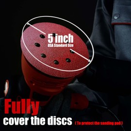 Faoyoon Sanding Disc 5 Inch 8 Hole, 100 Pcs Orbital Sanding Discs Hook and Loop, Sandpaper for polishing and Grinding, 320 Grit Sand Paper for Random Orbital Sander