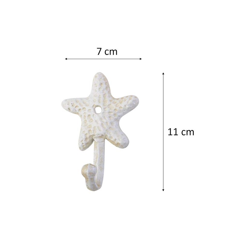 TOPBATHY 3pcs Wall Hooks Sea Star Shape Wall Mounted Decorative