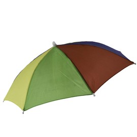 Brightly Colored Collapsible Umbrella Cap Rainbow Waterproof Fishing Sun Golfing Hat Adults & Kids
