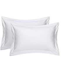 Rayyan Linens Oxford Pair of Pillowcases White 100% Egyptian Cotton 200 Thread Counts Size 50 x 75CM