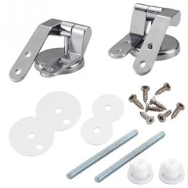 Aretro Universal Chrome Standard Close Metal Wooden Toilet Seat Hinges.