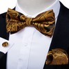 DiBanGu Bow Ties for Men Black Gold Paisley Pre-Tied Bowtie