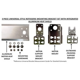 OneGrill Heavy Duty Stainless Universal Grill Rotisserie Kit with 13 Watt 50 lb. Stainless Electric Motor - 37 Inch X 1/2 Inch Hexagon Spit Rod (Grills Up to 29 Inches Wide) NOT for Weber