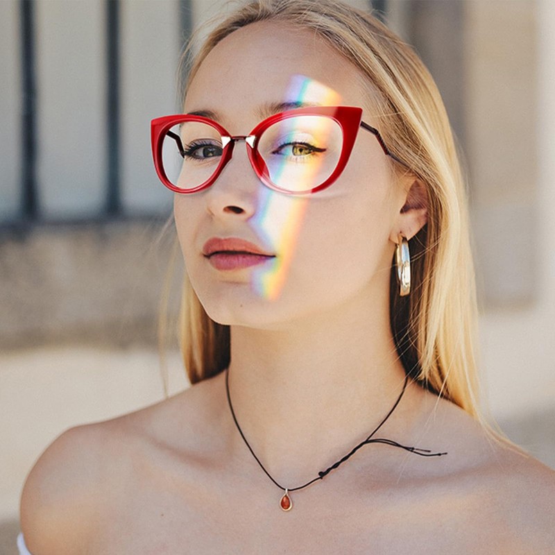 Zeelool Cat Eye Glasses Frame for Women Jacqueline FP0669-01 Red