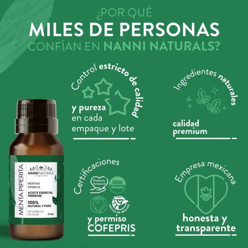 Aceite Esencial De Menta Puro 15ml Para Difusor Y Aroma