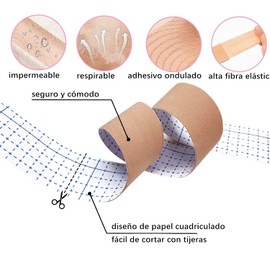 Cinta para Pechos y 10 Piezas de Pezón sin Respaldo de Pétalos, Cinta Adhesiva para Levantamiento de Senos, Cinta de Pechos Cinta de Sujetador, Boob Tape para Copa A-E Pecho Grande (5CM*5M, Nude)