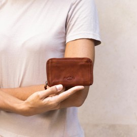 Gusti Geldbörse Leder - Aenna Portemonnaie Portmonee Geldbörse Vintage Cognac Leder