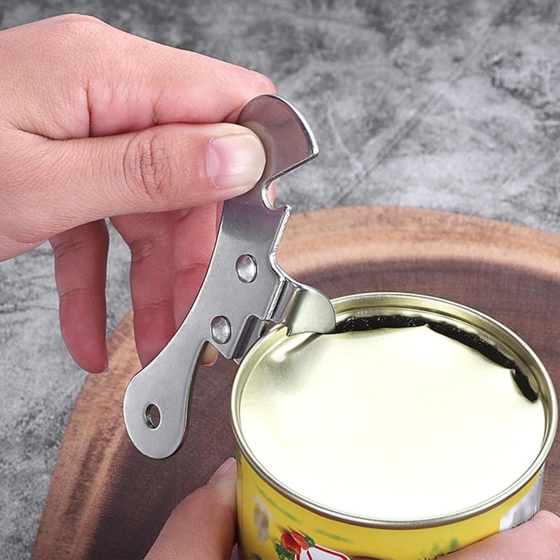 ZIOYANE 3Pcs Manual Can Opener, Silver Stainless Steel Multifunctional Kitchen