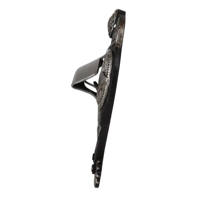 Rustic Western Cowboy Boot Spur With Silver Longhorn Conchos Wall