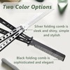 2 Pieces Stainless Steel Folding Practice Combs Available in Black